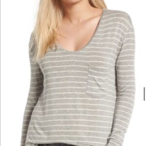 BP. Pocket Tee Grey Medium Tawny Stripe S